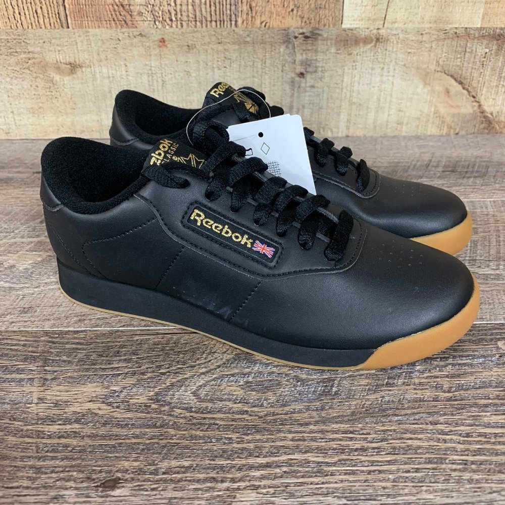 Reebok Classic Princess Womens Sz 7 Black Gum Shoe